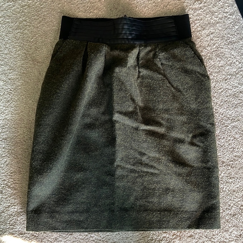Dark Green Skirt with Pockets